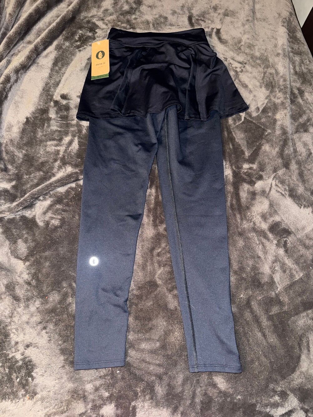 NWT Dona Jo DJP1047 Black Skirted Leggings Eco Soul Light Size S